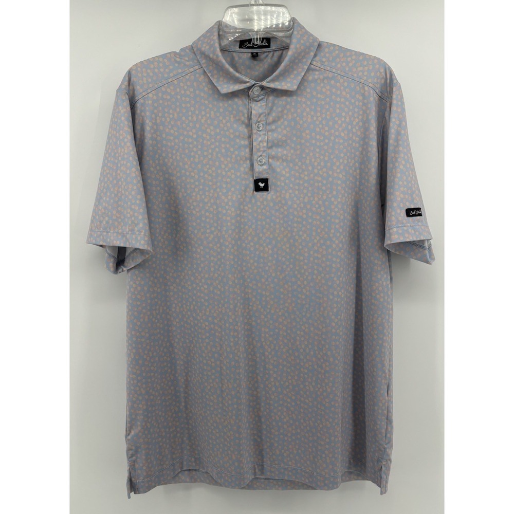 Bad Birdie Infinity Mens Golf Polo Shirt Blue Pink Dot FW23FI-BBP001-373 M